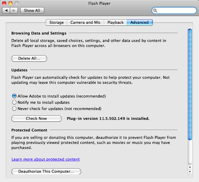 Adobe Flash Player For Mac Os X Mavericks